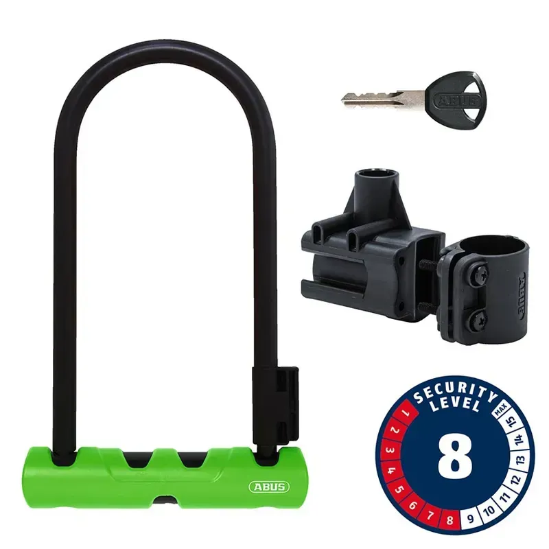 Abus Ultra 410K 6.7x9-inch U-Lock w/ 12mm Key in Green