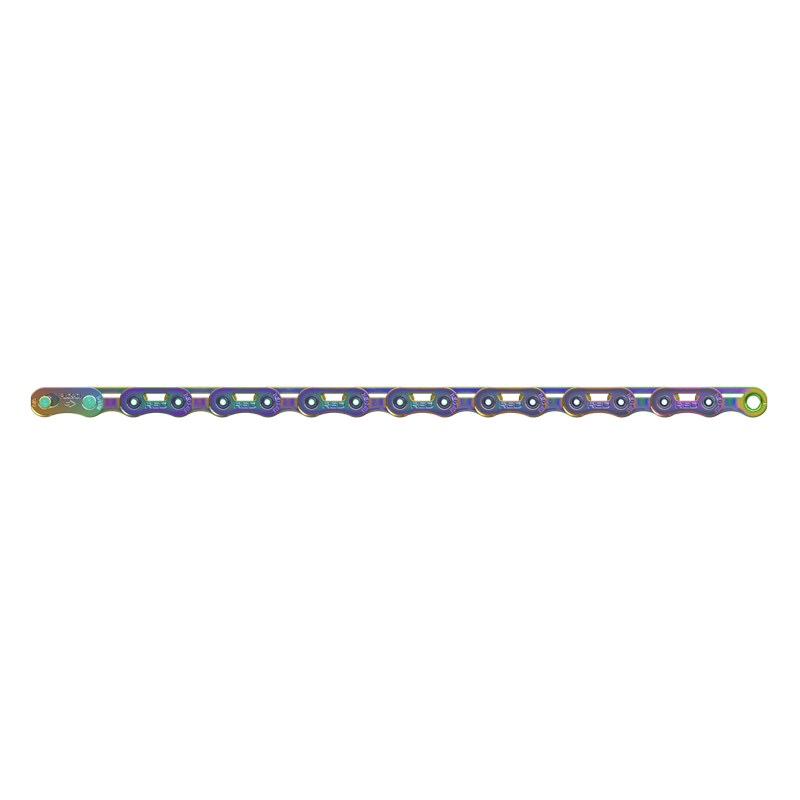 SRAM Chain Red E1 Flattop 126Links Rainbow w/ PowerLock 12 Speed