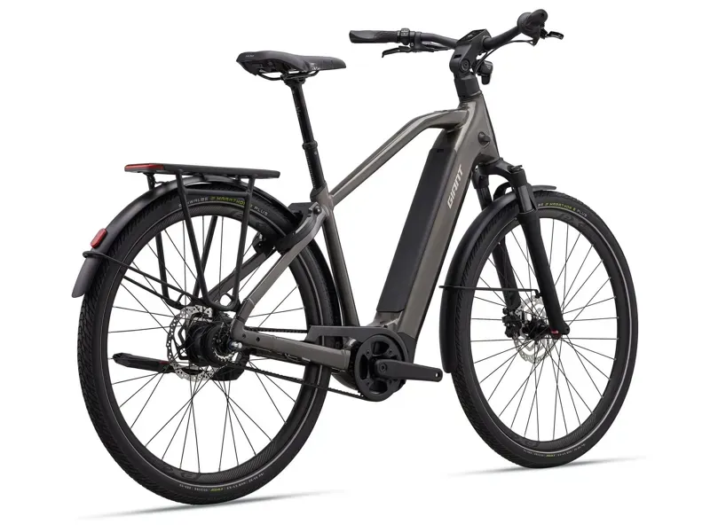 Giant - AnyTour E+ 3 DD Electric Commuter Bike in Stealth Chrome-1