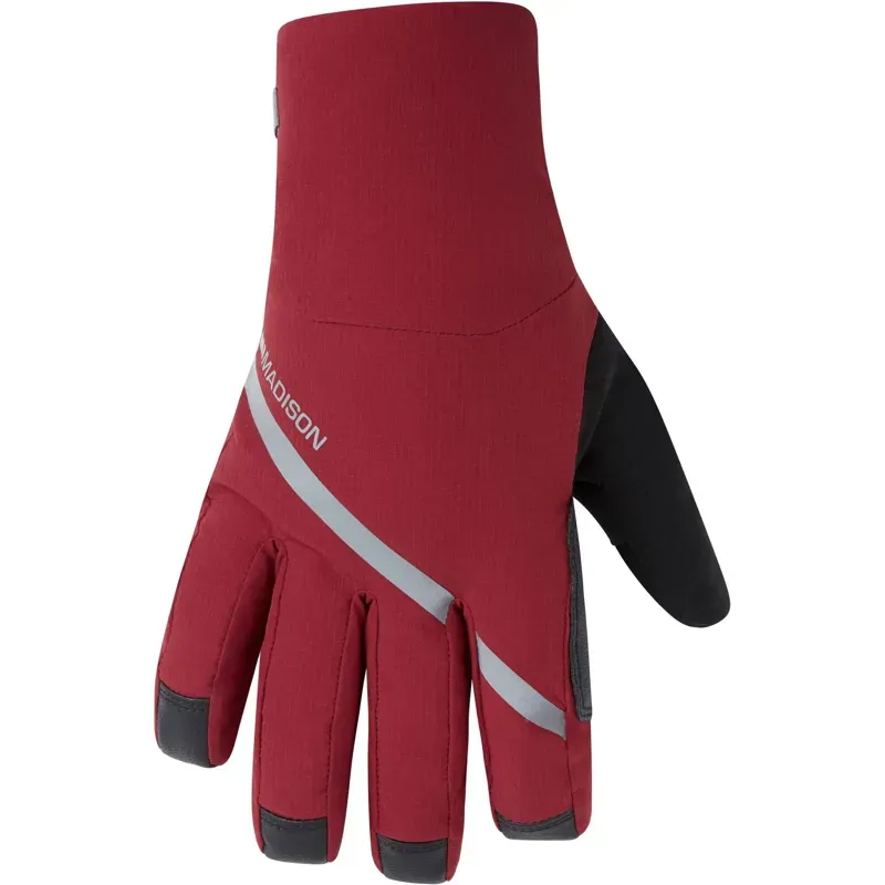 DTE Waterproof Primaloft Thermal Gloves burgundy red 