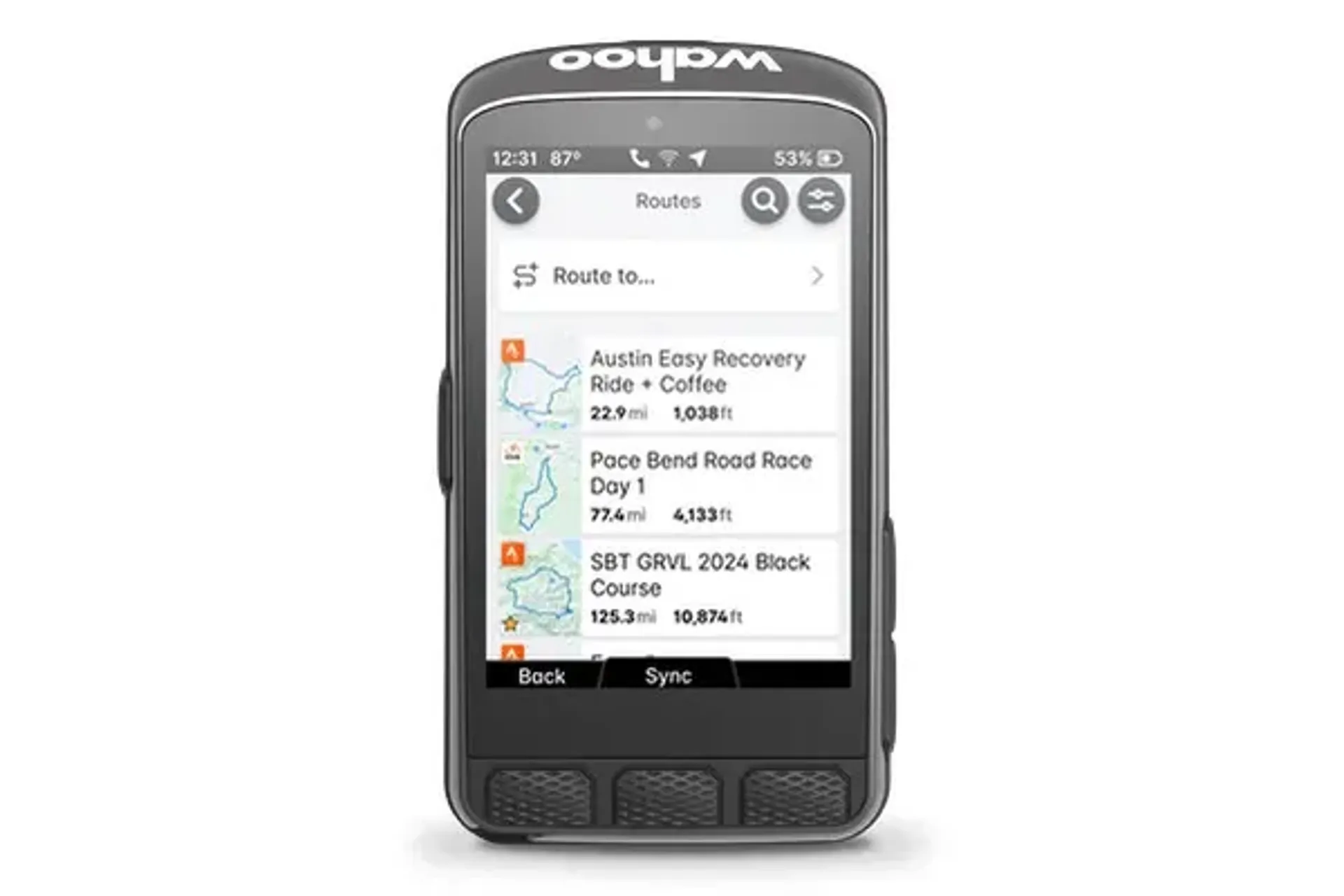 Wahoo ELEMNT ACE On Device Smart Navigation Image