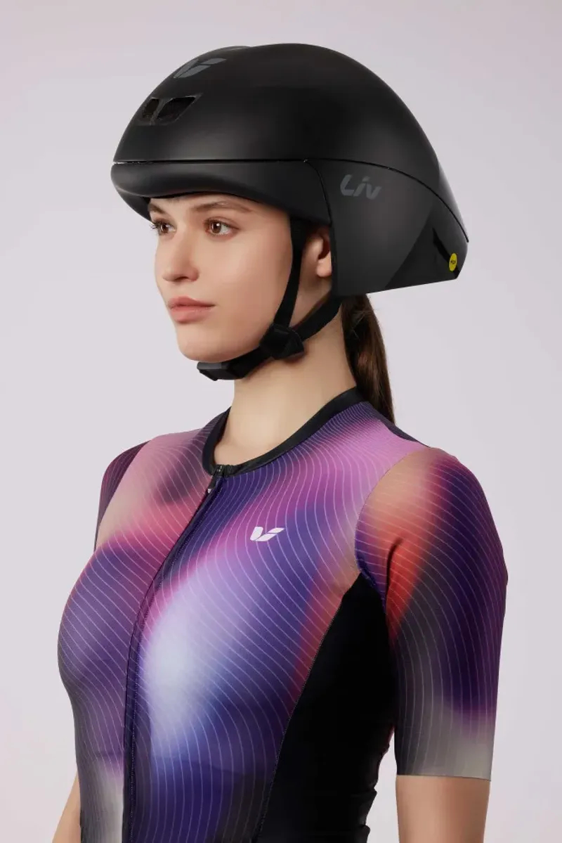 Liv - Rivet MIPS Aerodynamic Time Trial Road Helmet in  in Matt White-5