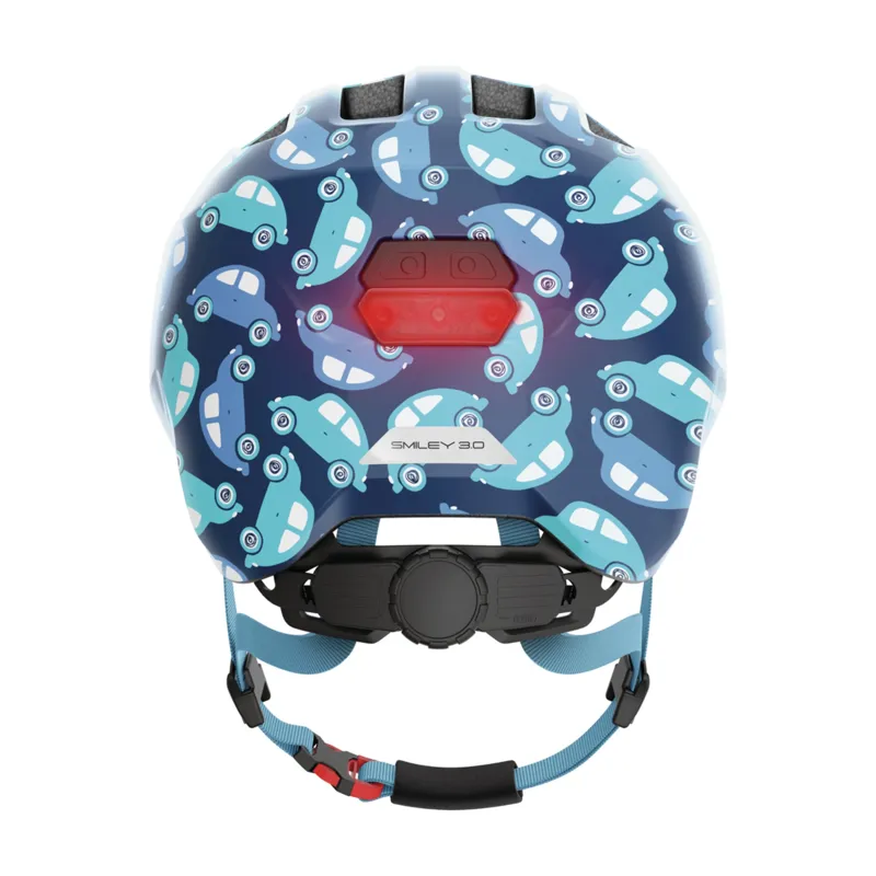 ABUS - Smiley 3.0 LED Kids Helmet in Blue Car-3