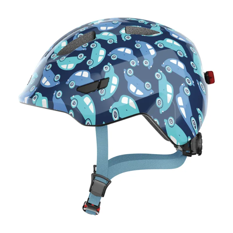 ABUS - Smiley 3.0 LED Kids Helmet in Blue Car
