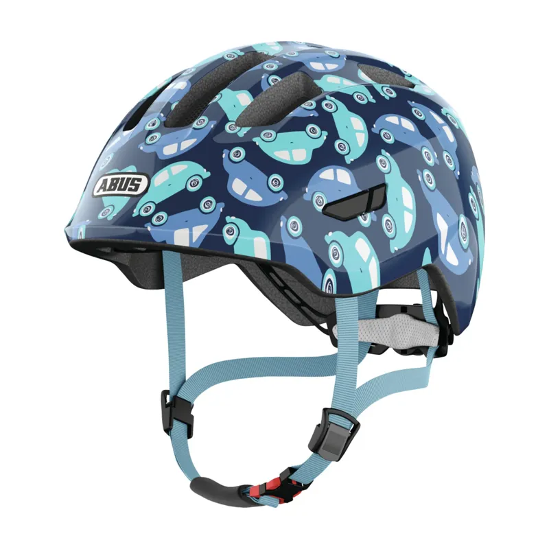 ABUS - Smiley 3.0 LED Kids Helmet in Blue Car-1
