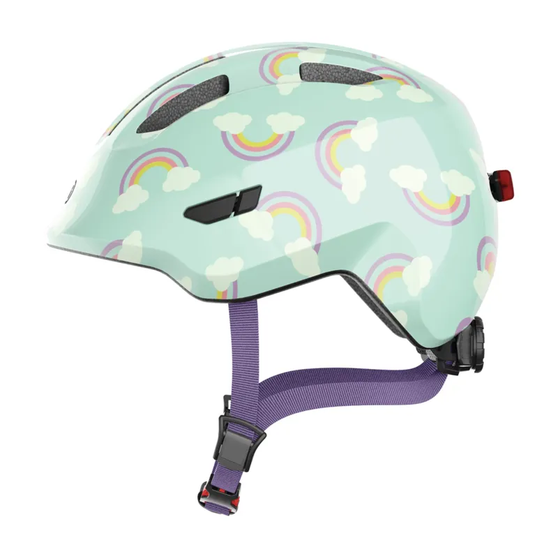 ABUS - Smiley 3.0 LED Kids Helmet in Blue Rainbow
