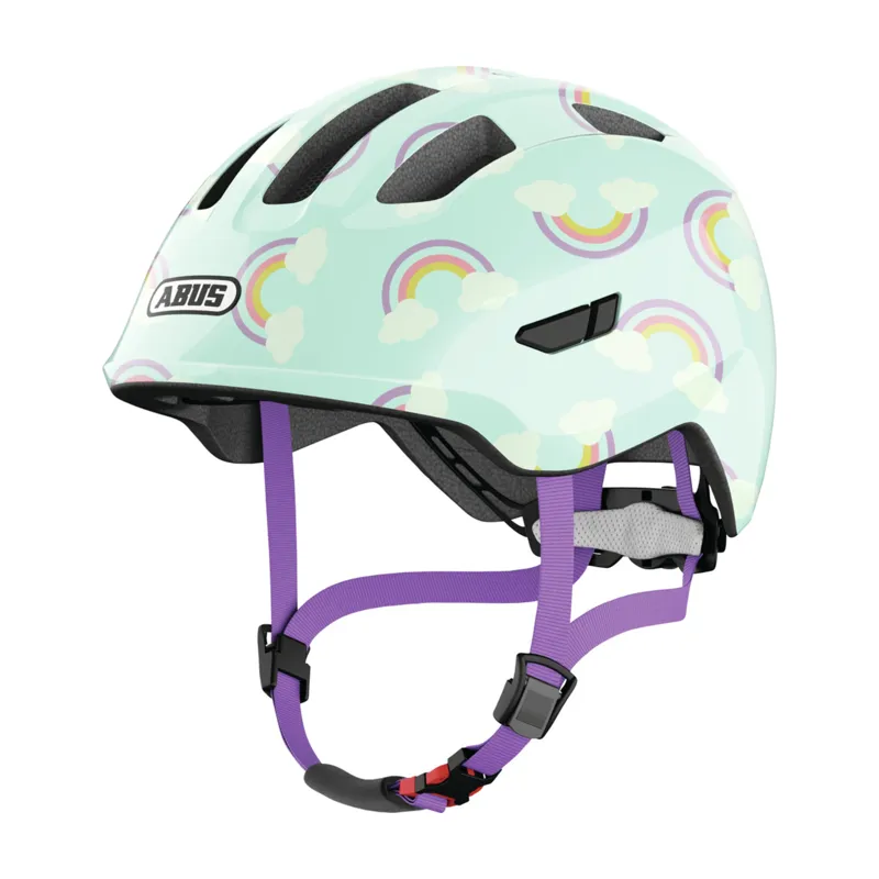 ABUS - Smiley 3.0 LED Kids Helmet in Blue Rainbow-1