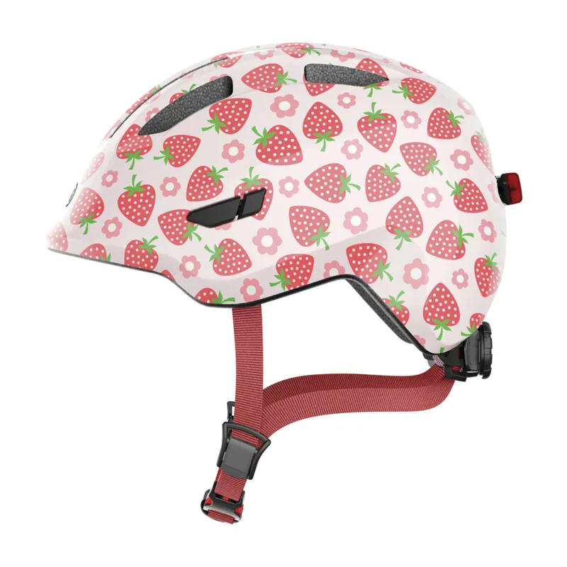 ABUS - Smiley 3.0 LED Kids Helmet in Rose Strawberry