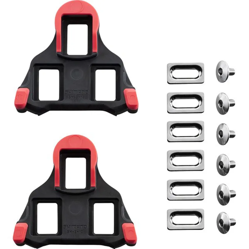 Shimano - SM-SH10 SPD-SL Cleats - Fixed Mode Cleat - Red 0 Degrees Float