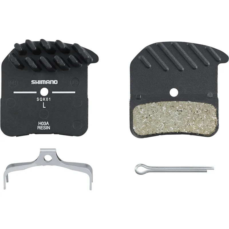 Shimano - H03A-RF Disc Brake Pads and Spring - Resin Pad / Alloy Back / Cooling Fins-1