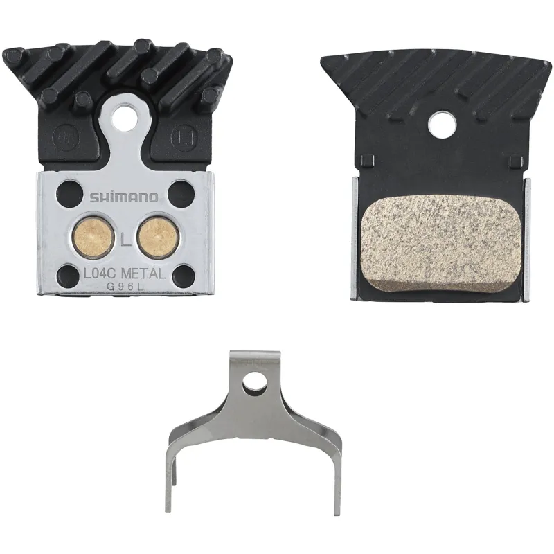 Shimano - L04C-MF Disc Brake Pads and Spring - Metal Sintered Pad / Alloy and Stainless Back / Cooling Fins-1