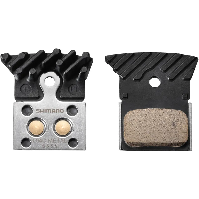 Shimano - L04C-MF Disc Brake Pads and Spring - Metal Sintered Pad / Alloy and Stainless Back / Cooling Fins