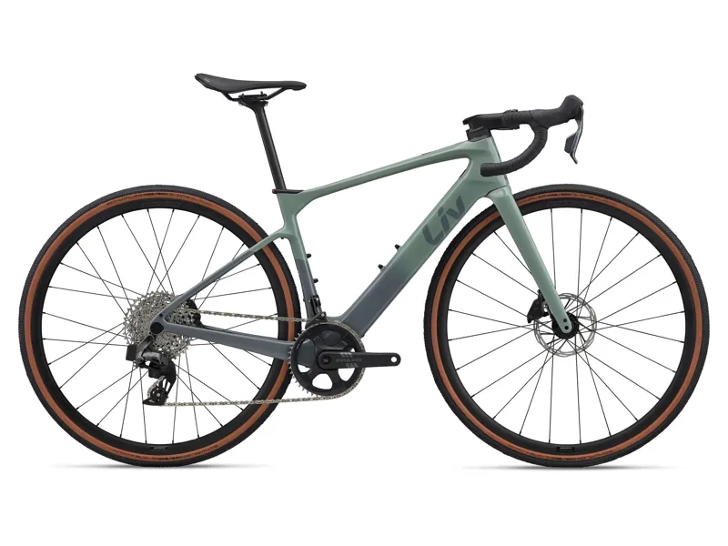 Liv - Avail Advanced E+ Elite AR Electric Endurance Road Bike in Eucalyptus/Blue Grey