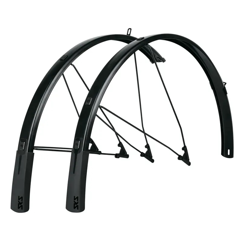 SKS - Bluemels Style 28 inch Mudguard Set with Flaps in Matt Black