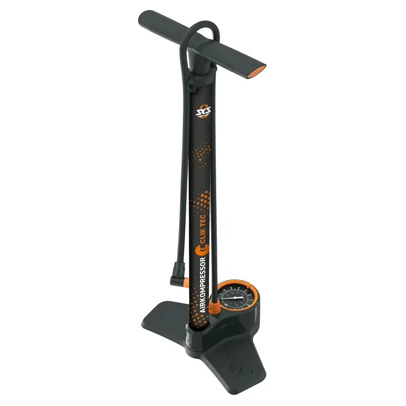 Sks Airkompressor 10.0 Floor Pump w/ Clik Tec Head in Black/Orange-1