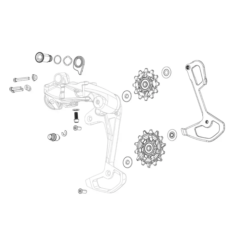 SRAM Rival XPLR AXS E1 Rear Derailleur Cage Assembly Kit in Black-1