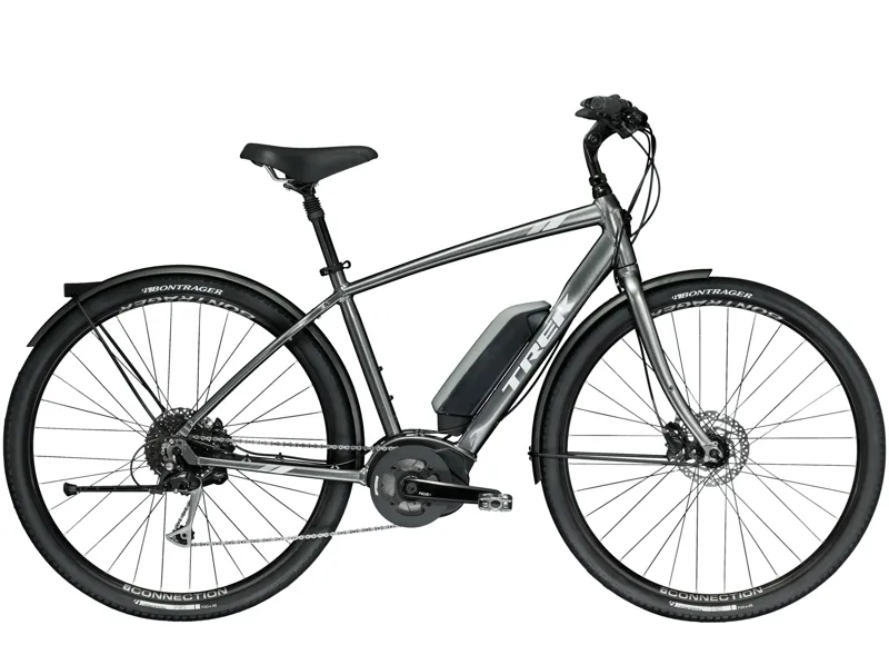 2018 Trek Verve + Mens Electric Rigid Fork Hybrid in Grey