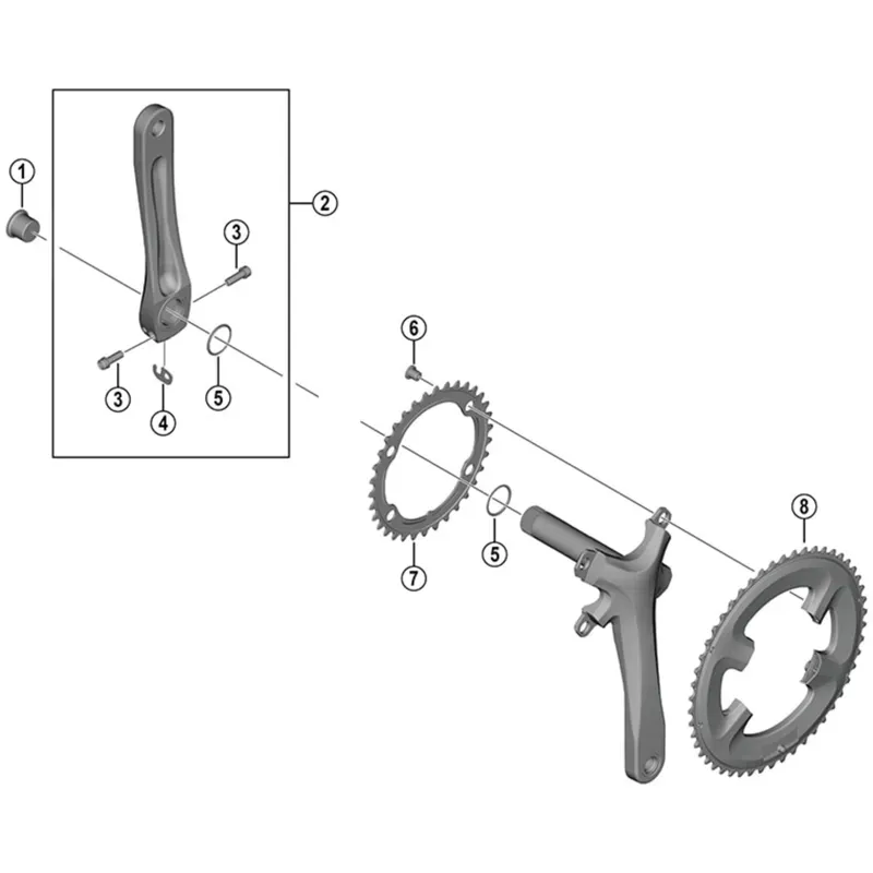 Shimano Spares FC-RS510 LH Crank Arm in Black-1